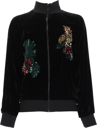 Parosh Black Embellished Mock Collar Jacket