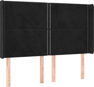 vidaXL Cabecero Con Orejas De Terciopelo Negro 147x16x118/128 Cm Vidaxl