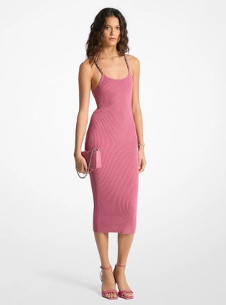 Michael Kors Ribbed Chain-Strap Midi Dress