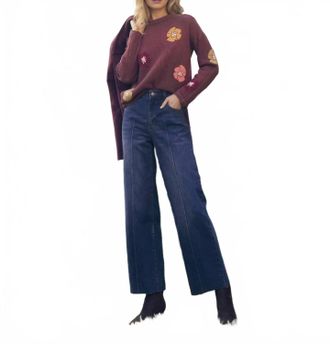 FDJ Floral Intarsia Sweater In Warm Bronze