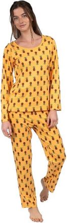 Leveret Womens Loose Fit Cotton Matching Family Pajamas, Animal & Nature Prints in Pineapple at Nordstrom, Size X-Small