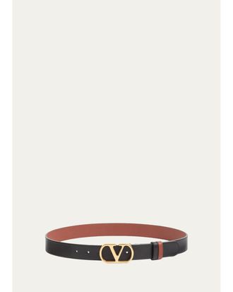 Valentino Garavani VLogo Signature Leather Belt 30MM