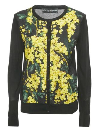 Dolce & Gabbana floral-jacquard cardigan - Black