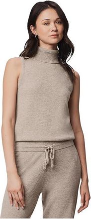 Splendid Tori Cashmere Tneck Tank Top Womens Sweater Light Cedar Heather : LG (Womens 10-12)
