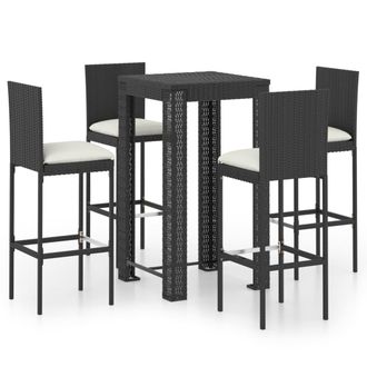vidaXL 5 Pcs Bar Set Para El Exterior Con Almohada
