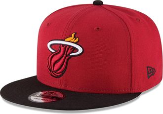 New Era NBA 2-Tone 9FIFTY Adjustable Snapback Hat Cap One Size Fits All, Miami Heat, One size