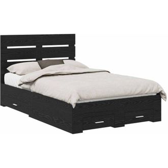 vidaXL Estructura De Cama Con Caj&oacute;n Roble Negro 120 X 200 Cm Vidaxl
