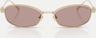 Swarovski Occhiali da sole rettangolari color oro pallido con lenti viola