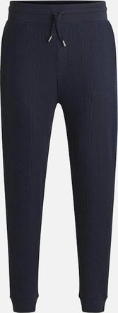 HUGO BOSS Mens BOSS Regular-rise Waffle Structure Jogging Bottoms, Dark Blue - Black - Size: 38/39/32