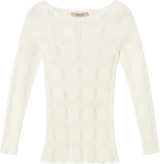 Twin-Set Geribbelde top - Wit