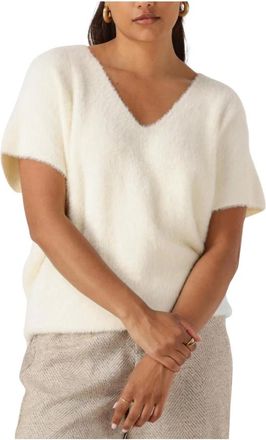 Nukus Nukus, Truien & Vesten, Dames, Beige, XL, Wol, Zachte Dina Top voor Stijlvolle Seizoenen