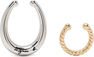 agnès b. two-tone ear cuff (set of two) - women - stainless steel - One Size - Silver