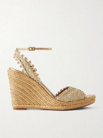 Aquazzura Espadrillas In Rafia Kahlo 105 - Oro