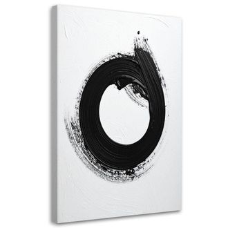 Feeby Impresi&oacute;n De Imagen, Abstracci&oacute;n Imitaci&oacute;n Pintura C&iacute;rculo Blanco Y Negro, 80x120