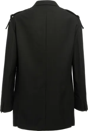 Yohji Yamamoto Mens Black Wool Blazer Clothing