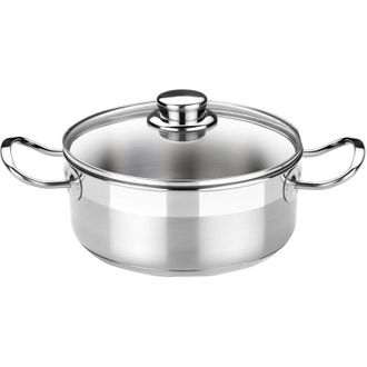 Bra Cazuela Bra Profesional 30cm Acero Inox 18/10 Tapa De Cristal A340337