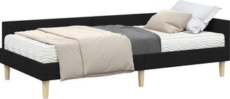 vidaXL Estructura De Cama Esquina Con Colch&oacute;n 2 Uds. Negro 90 X 190 Cm Vidaxl