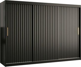 Mirjan24 Mobilier1 - Armario Hartford 336, Negro, 200x250x62cm, Puertas De Armario: Correderas, N&uacute;mero De Estantes: 0