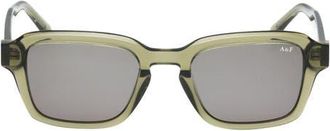 Abercrombie & Fitch 51mm Round Sunglasses in Shiny Light Green/green at Nordstrom