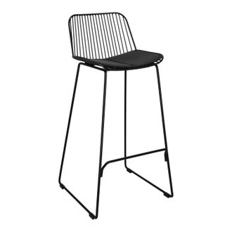 OEM Silla De Bar Taburete Alto Dill Con Coj&iacute;n Negro