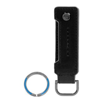 Piquadro Accessoires, unisex, Zwart, ONE Size, Leer, Leren Sleutelhanger