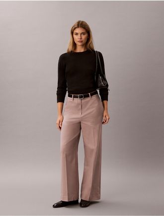 Calvin Klein Jeans Calvin Klein Womens Chino Wide Leg Pants - Brown - 10