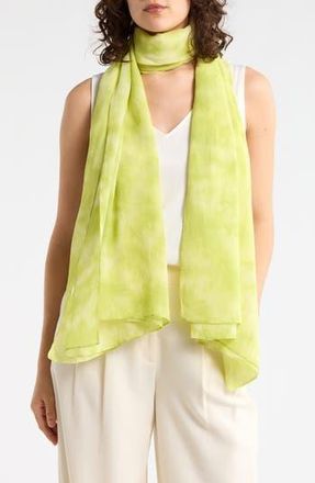 Eileen Fisher Hand Dyed Georgette Silk Scarf in Chartreuse at Nordstrom Rack