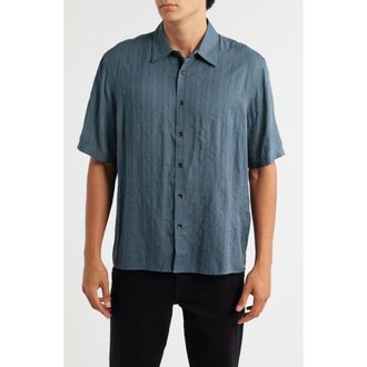 Rag & Bone Dalton Plaid Short Sleeve Button-Up Shirt in Slate at Nordstrom Rack, Size Xx-Large