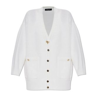 Fabiana Filippi Truien & Vesten, Dames, Wit, M, Wol, Wol Cardigan Met Zakken
