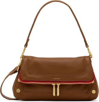 Hammitt Medium Beverly Leather Shoulder Bag in Mahogany Pebble at Nordstrom