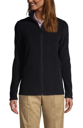 Lands End Full-Zip Mid-Weight Fleece Jacket in Black at Nordstrom, Size X-Large