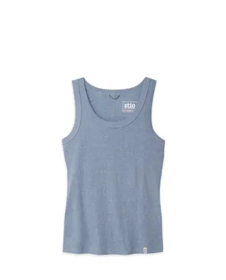 Stio | Womens Essential Ribbed Tank Top, Size Extra Small in Vintage Indigo Heather | Cotton