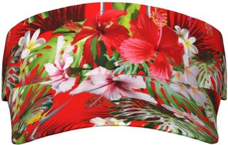 Generic Sun Visor Cap Women Unisex, Tropical Hawaiian Flowers Hiking Visors Hat Durable Sun Visor Cycling Golf Visors Hat