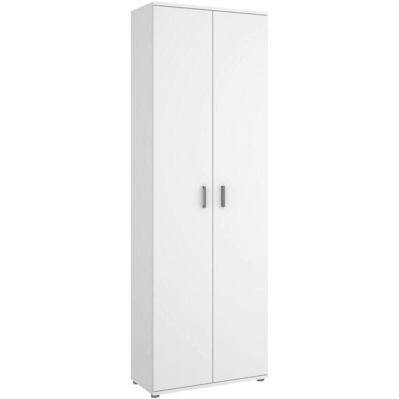 Scaffale Verticale Per Guardaroba Aperto - 160 Cm Altezza, 100 Cm Larghezza, Bianco, Con Aste Appendiabiti