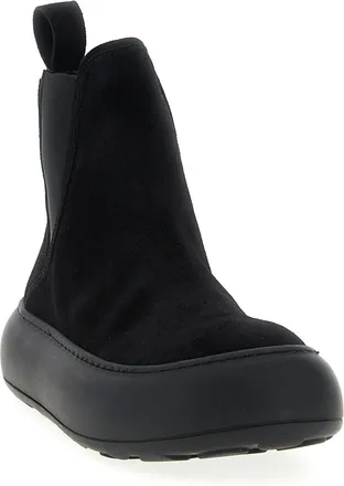 Moschino Womens Black Calfskin Chelsea Boots