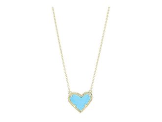 Kendra Scott Ari Heart Short Pendant Womens Necklace Womens Necklace Gold Turquoise