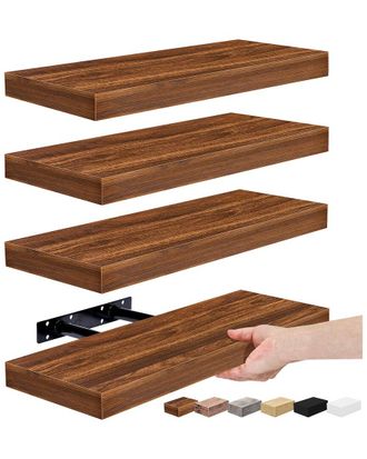 Sorbus Set Of 4 Wall Mounted Bookshelves