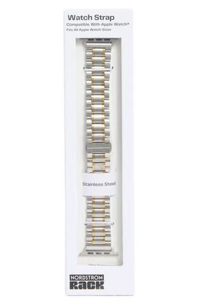 Nordstrom Rack Stainless Steel Apple Watch Watchband in Stainless- Gold at Nordstrom Rack