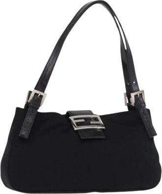 Fendi Pre-owned Vintage Schoudertas - Dames - Vintage Schoudertas - Zwart - ONE Size - Katoen - Vintage