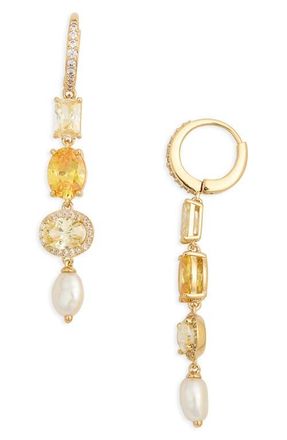 Nadri Maiden Linear Drop Earrings in Gold/yellow at Nordstrom