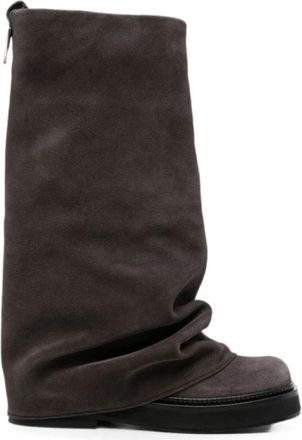 The Attico Robin Combat Boots - Dames - Hoge Laarzen - Grijs - 38 EU - Leer - Schoenen