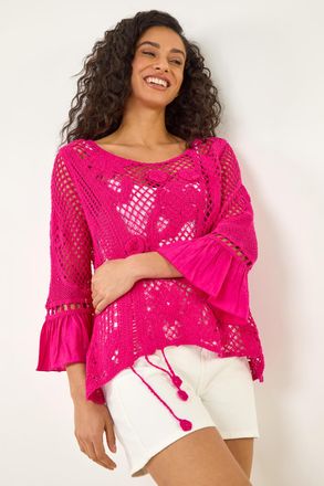 DUSK Floral Crochet Top