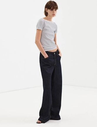 Mango Pullover maglia sottile maniche corte navy - Donna - XXS - MANGO