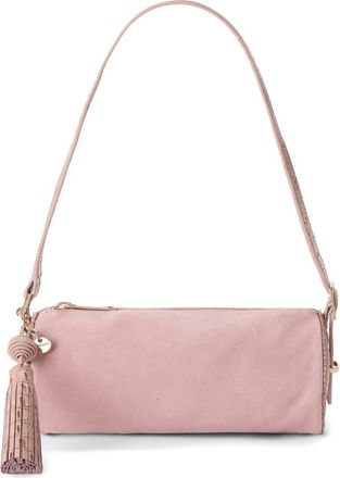 Brahmin Billie Croc Embossed Leather Barrel Bag in Blush at Nordstrom