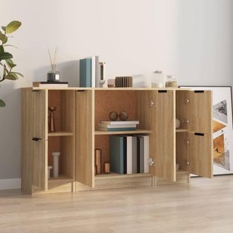 Berkfield Home Sideboards 3 pcs Sonoma Oak Engineered Wood in Light Brown