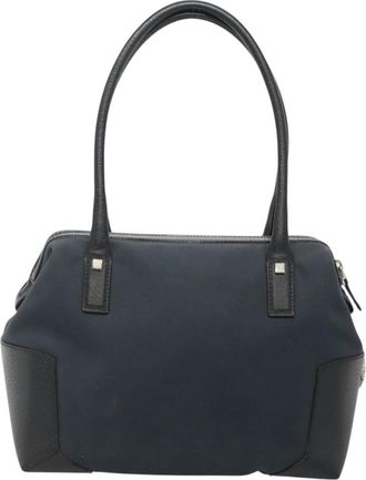 Ferragamo Vintage Handbag Nylon Black Nylon Handbag (Pre-Owned)