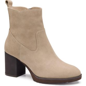 Johnston & Murphy Izzie Waterproof Platform Bootie in Taupe Waterproof Suede at Nordstrom Rack, Size 7.5