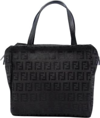 Fendi Pre-owned Canvas Handbag - Dames - Vintage Handtas - Zwart - ONE Size - Leer - Vintage