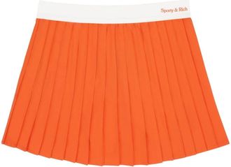 Sporty & Rich New Serif pleated skirt - women - Polyester/Spandex/Elastane - M - Orange
