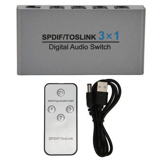 OEM Selector Audio Spdif Toslink 3 En 1 Salida Con Control Remoto Para Ps5, Xbox Y Tv